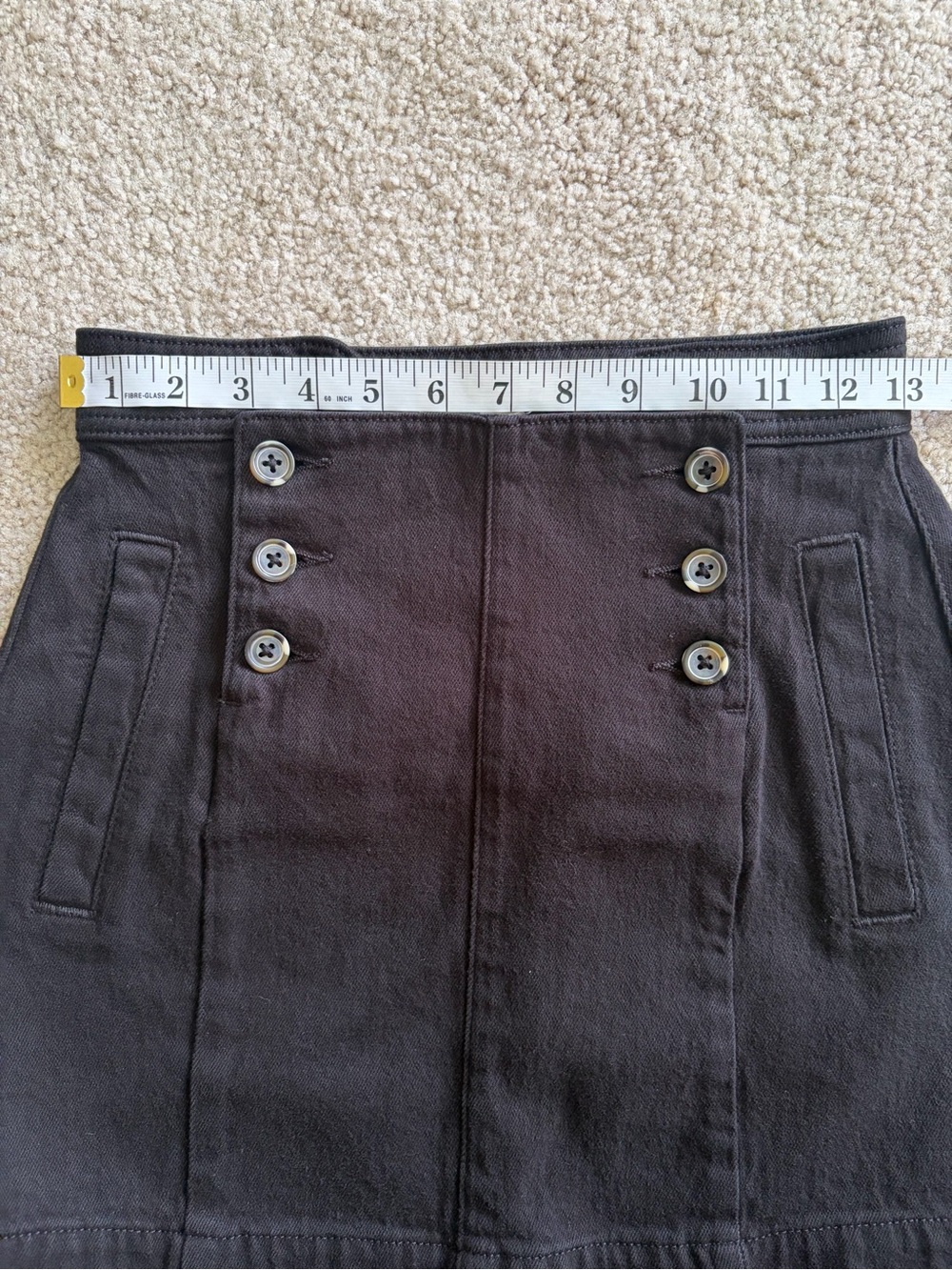 Seventy + Mochi 26 Anthropologie Black Sailor Button Mini pockets Skirt sz 4 NWT - Picture 10 of 13